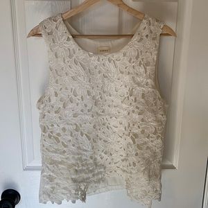 Lace off white tank